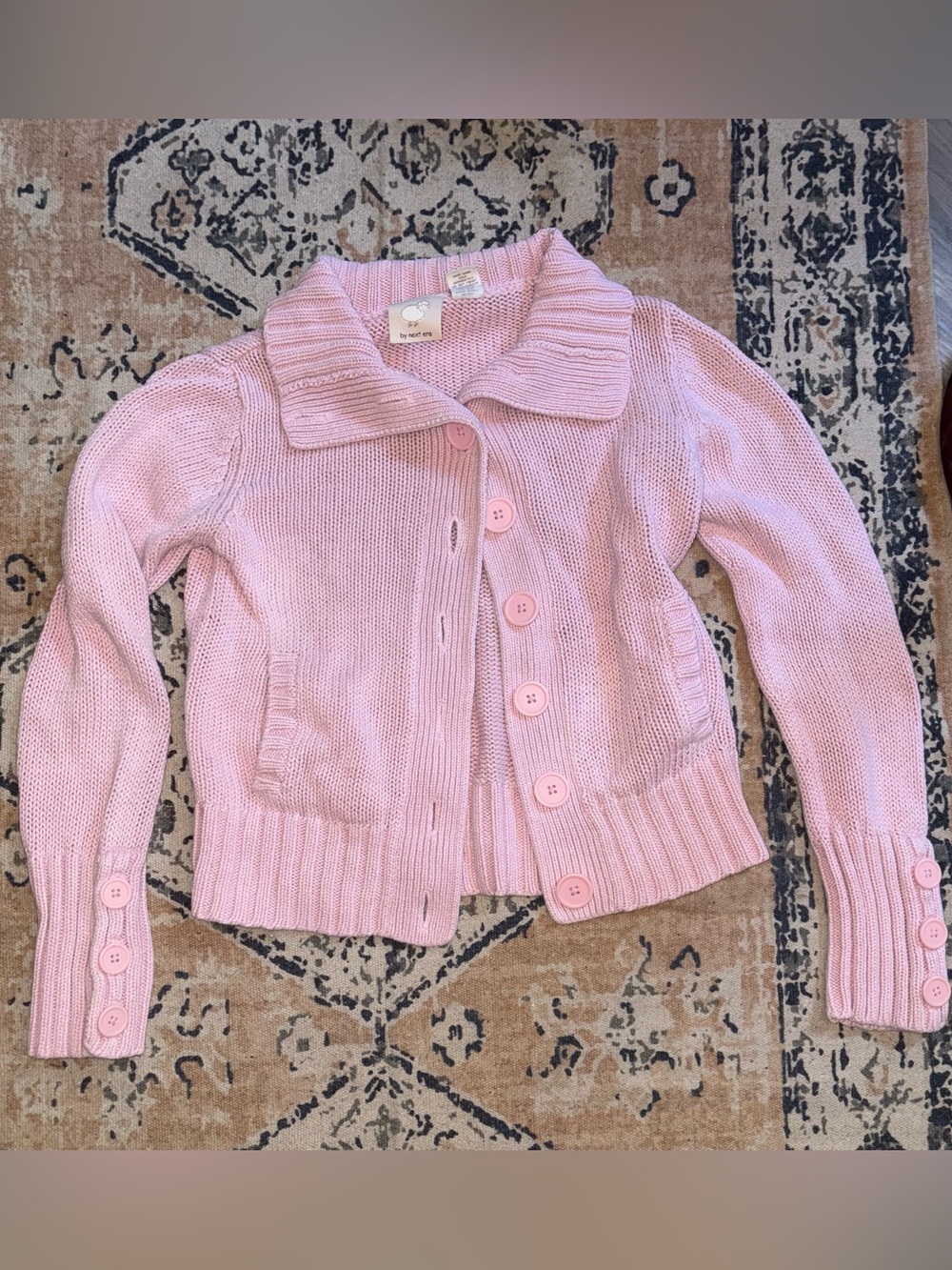 by Next Pink Knit Button-Up Cardigan